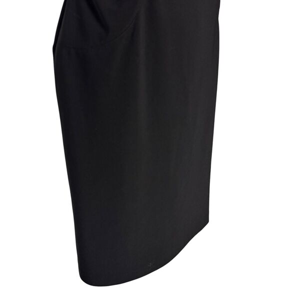 R&M Richards Petite Womens Black Ruffle 3D Stretch Sheath Whimsigoth Dress 8P - Picture 2 of 16